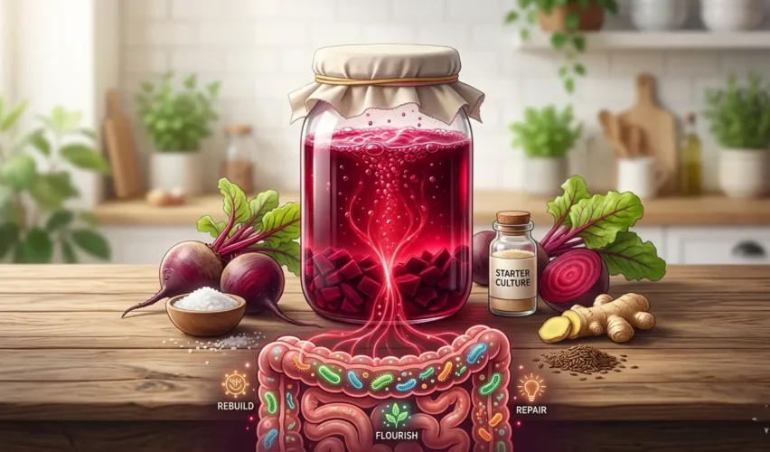 homemade beet kvass for microbiome repair